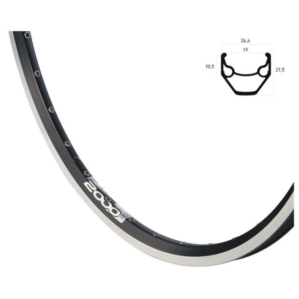 Ryde Forhjul 26" Rigida ZAC 2000 dynamo /mtrik - 3W