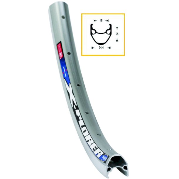 Ryde Baghjul 26  Rigida X-plorer 8/9 - QR slv