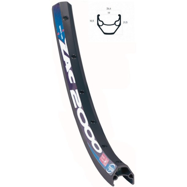 Ryde Baghjul 26" Rigida ZAC 2000 Disc 6hul  8/9/10 -  QR