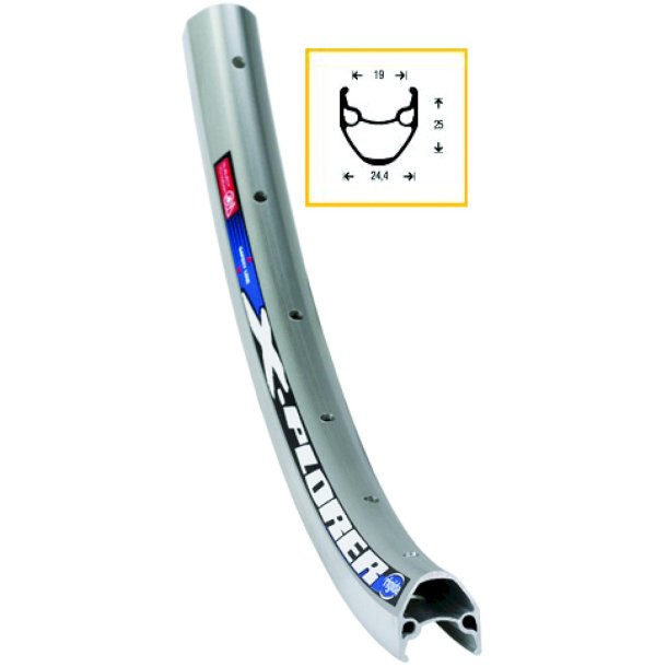 Ryde Forhjul 28  Rigida Xplorer - QR slv