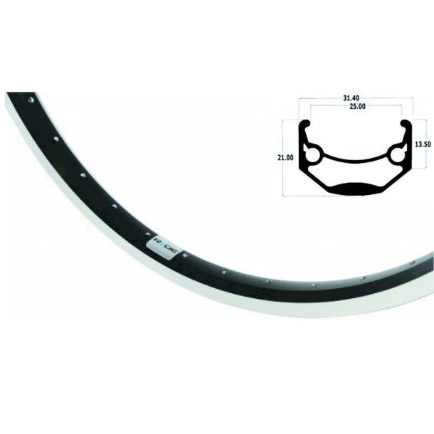 Ryde Baghjul 28 Rigida ZAC 19 8g fodbremse sort