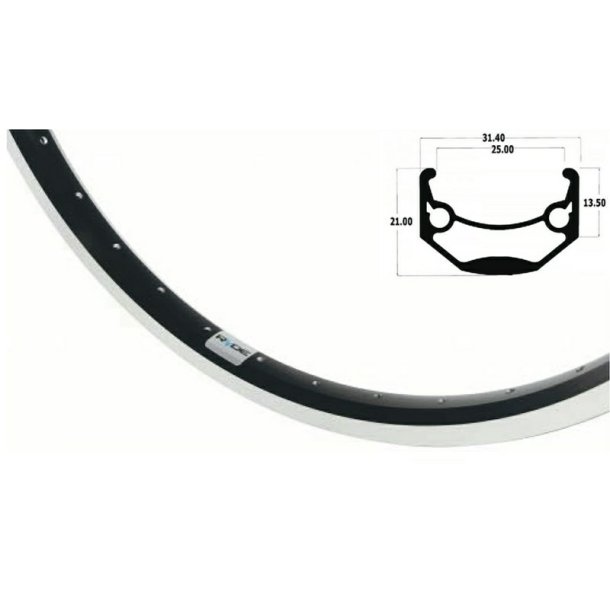 Forhjul 28" Rigida Andra 40 dynamo/mtrik - 3W